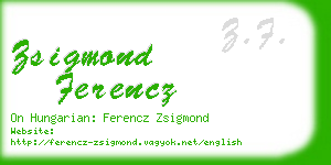 zsigmond ferencz business card